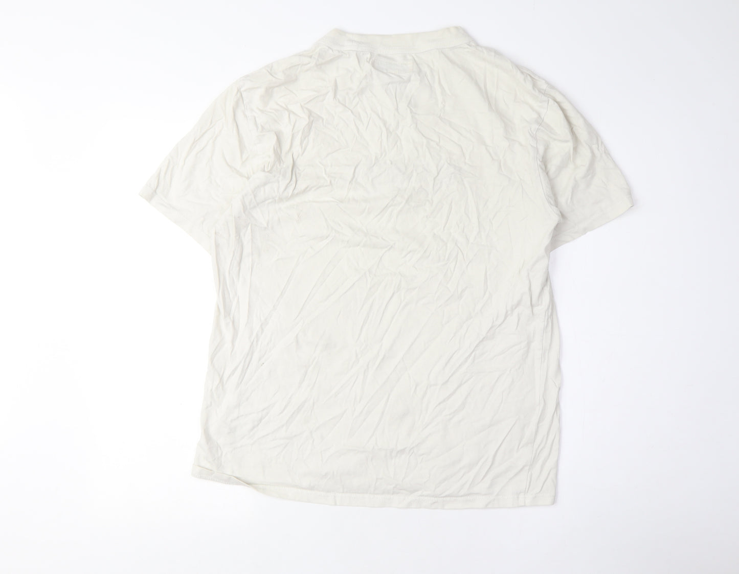 Guess Men's Beige Short Sleeve Logo T-Shirt Size S