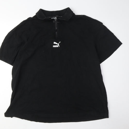 Puma Black Unisex Polo Shirt M - Sports Casual Top