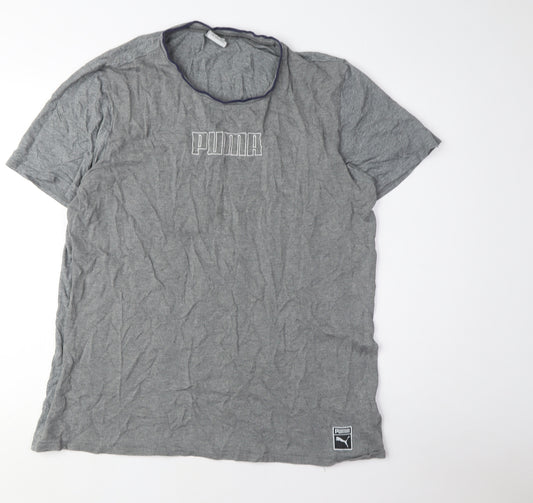 Puma Men's Grey Crew Neck T-Shirt, Size L