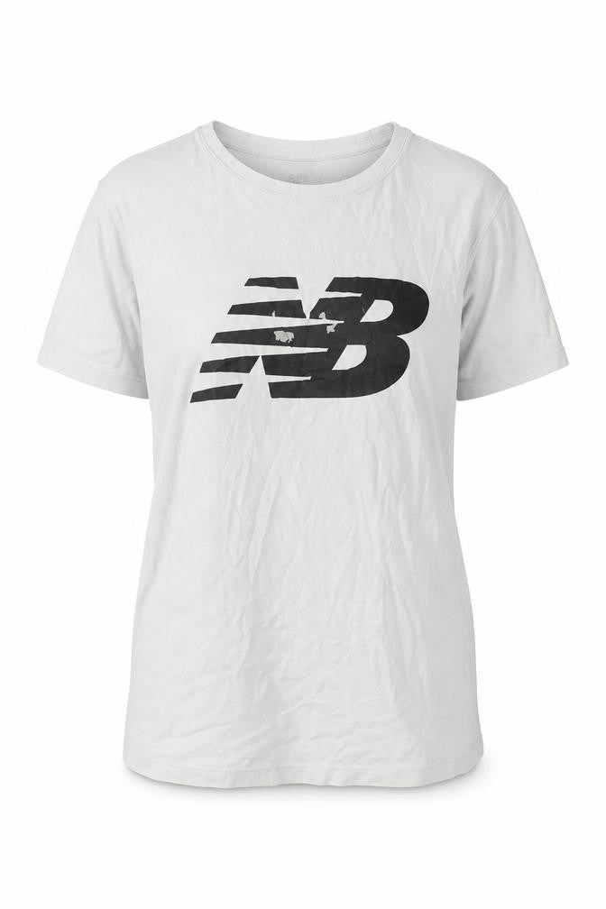 Front view of New Balance Women's White Medium T-Shirt Crew Neck