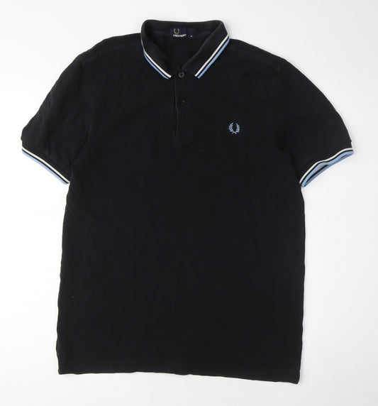 Fred Perry Men's Black Polo Shirt M Solid Casual