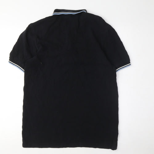 Fred Perry Men's Black Polo Shirt M Solid Casual