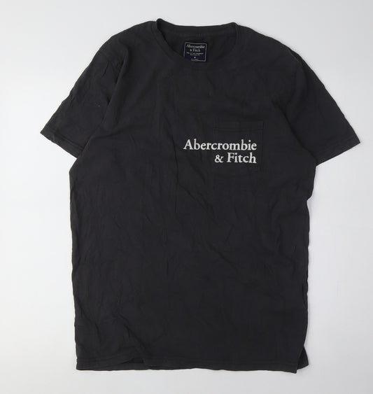 Abercrombie & Fitch Men's Black M Cotton Logo T-Shirt