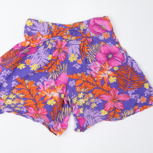 Monsoon Girls Purple Floral Paperbag Shorts 9-10 Years
