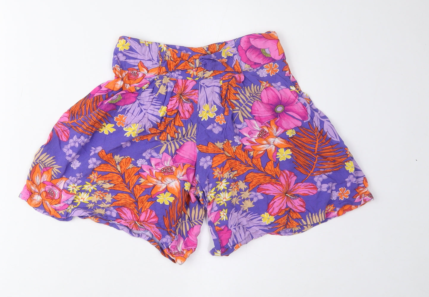 Monsoon Girls Purple Floral Paperbag Shorts 9-10 Years