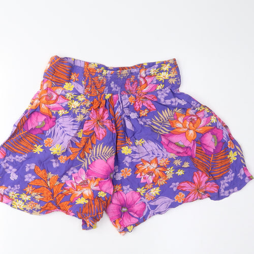 Monsoon Girls Purple Floral Paperbag Shorts 9-10 Years