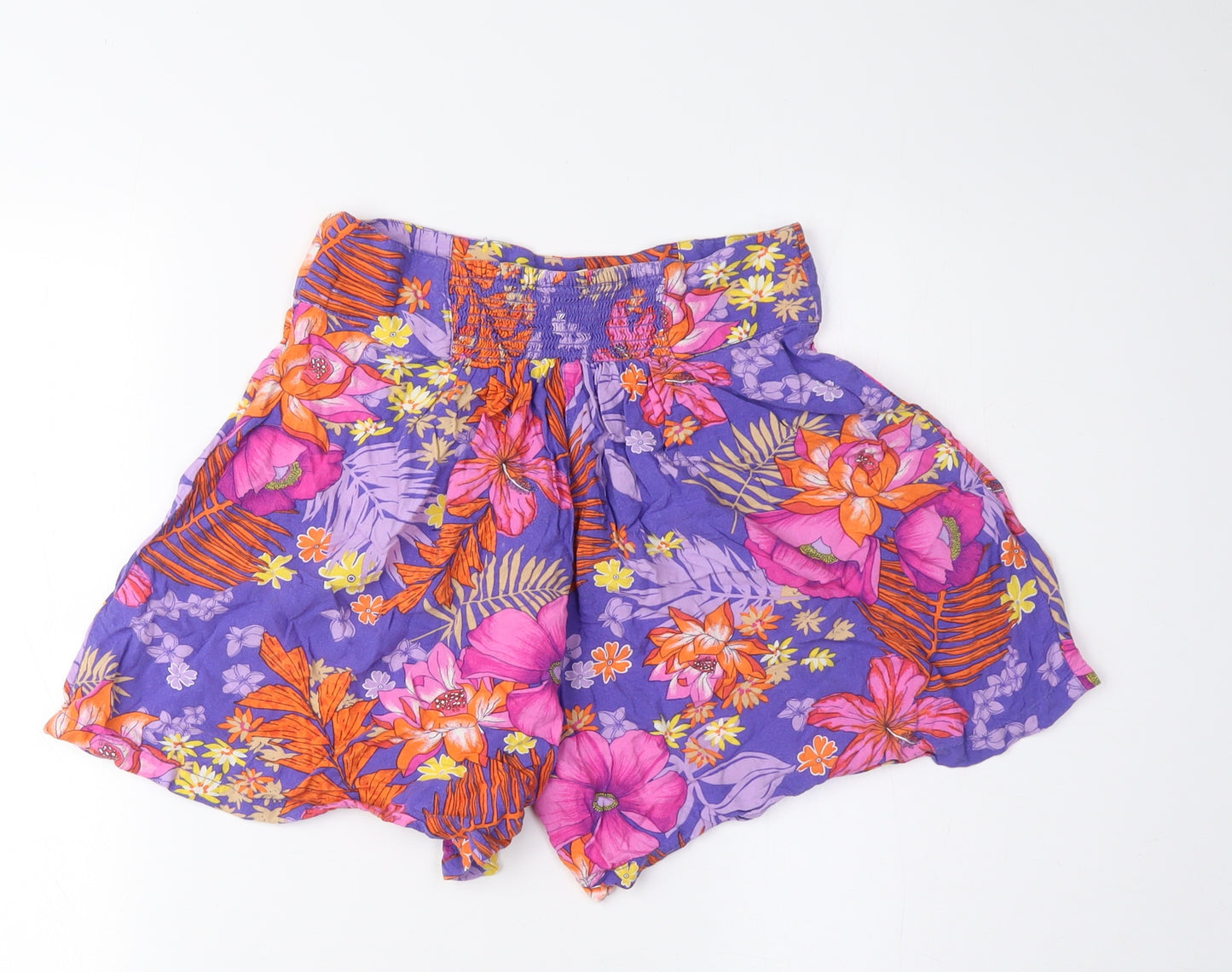 Monsoon Girls Purple Floral Paperbag Shorts 9-10 Years