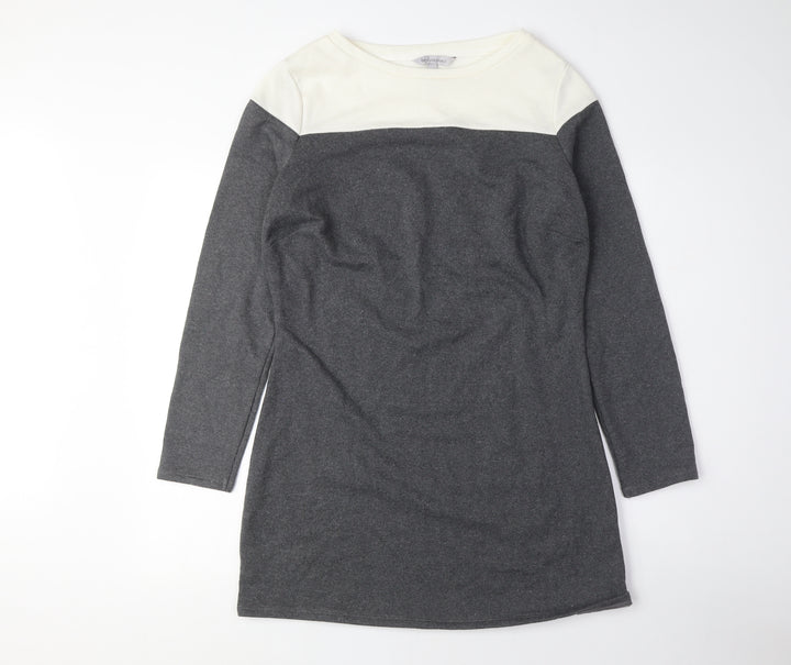 Bravissimo Women's Grey Ivory Shift Dress Size 12