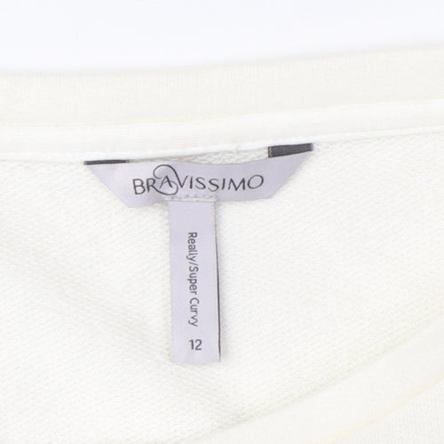 Bravissimo Women's Grey Ivory Shift Dress Size 12