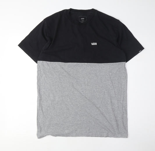 Vans Men's Colourblock T-Shirt M Black Grey