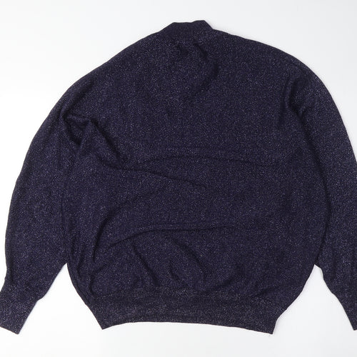 Marks and Spencer Women's Blue High Neck Pullover Jumper M