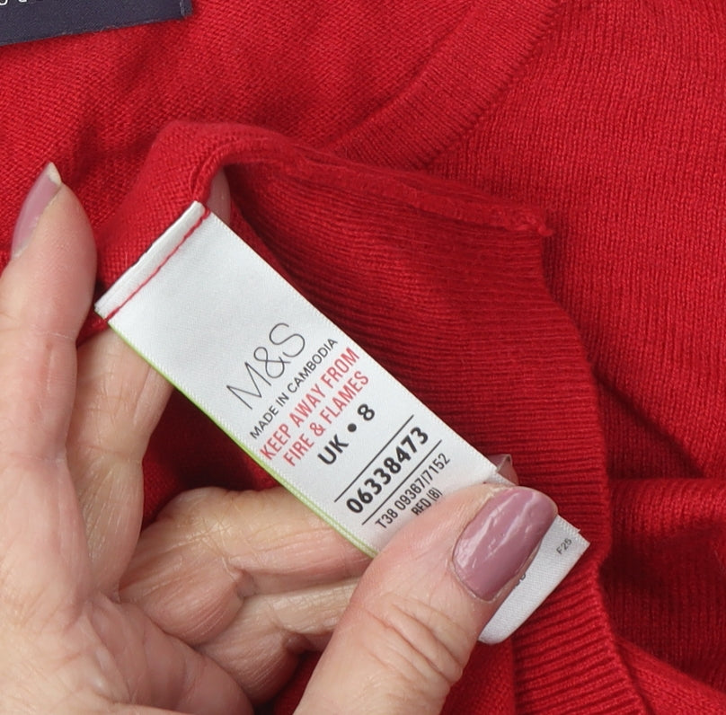 Marks and Spencer Women's Red Pullover Jumper Size 8