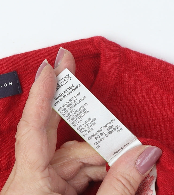 Marks and Spencer Women's Red Pullover Jumper Size 8
