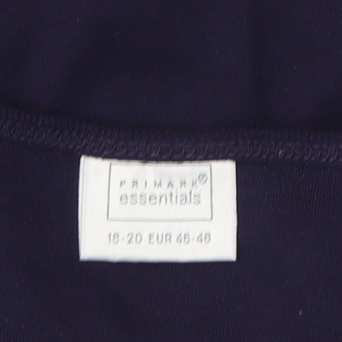 Primark Women's Blue Basic T-Shirt, Size 18-20
