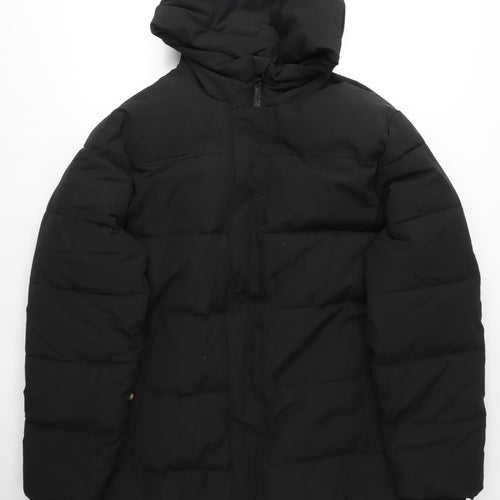 M&S Men's Black 4XL Puffer Jacket with Hood