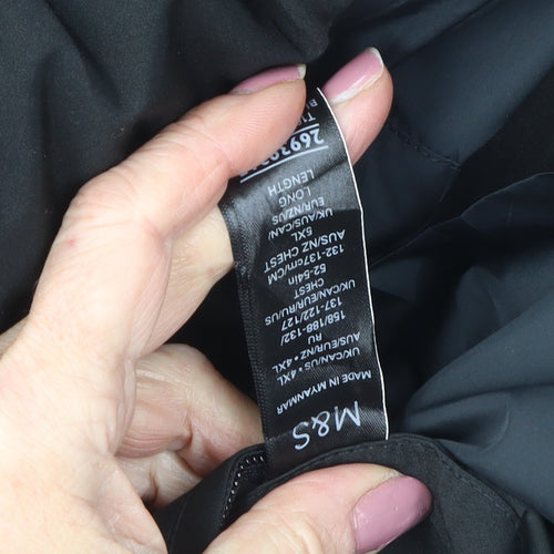 M&S Men's Black 4XL Puffer Jacket with Hood