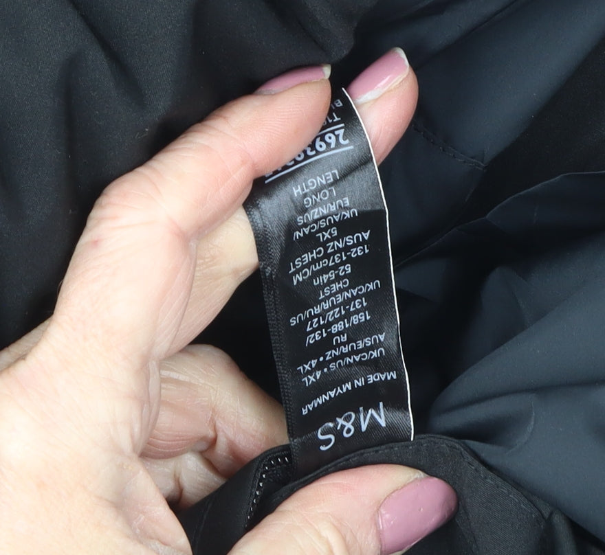 M&S Men's Black 4XL Puffer Jacket with Hood