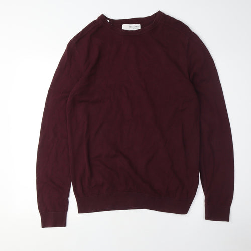 Selected Homme Men's Purple Cotton Pullover Jumper M