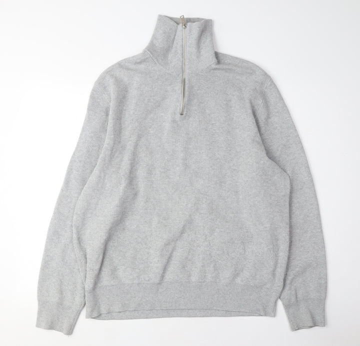 Marks and Spencer Men's Grey XL Full Zip Jumper