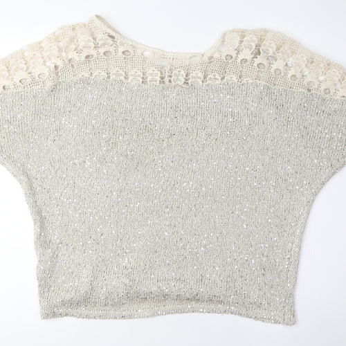 Victoria & Karl Women's Silver Sequin Pullover Jumper One Size