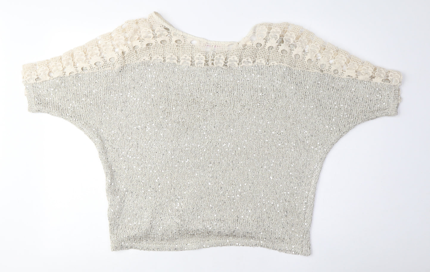 Victoria & Karl Women's Silver Sequin Pullover Jumper One Size
