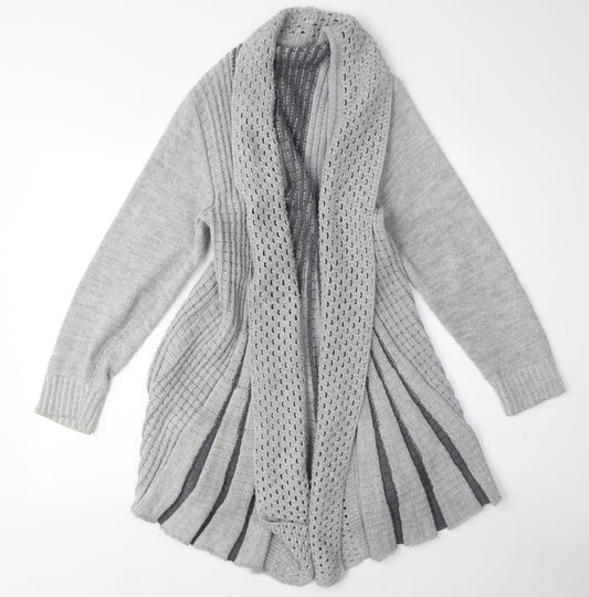 Lovell Women's Grey Open-Knit Cardigan Size 10