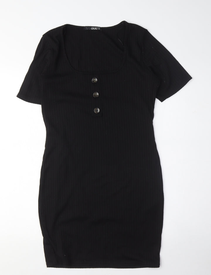 Quiz Women Black Bodycon Mini Dress XS