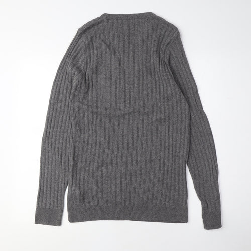boohoo Grey Unisex Crew Neck Pullover Jumper Size M
