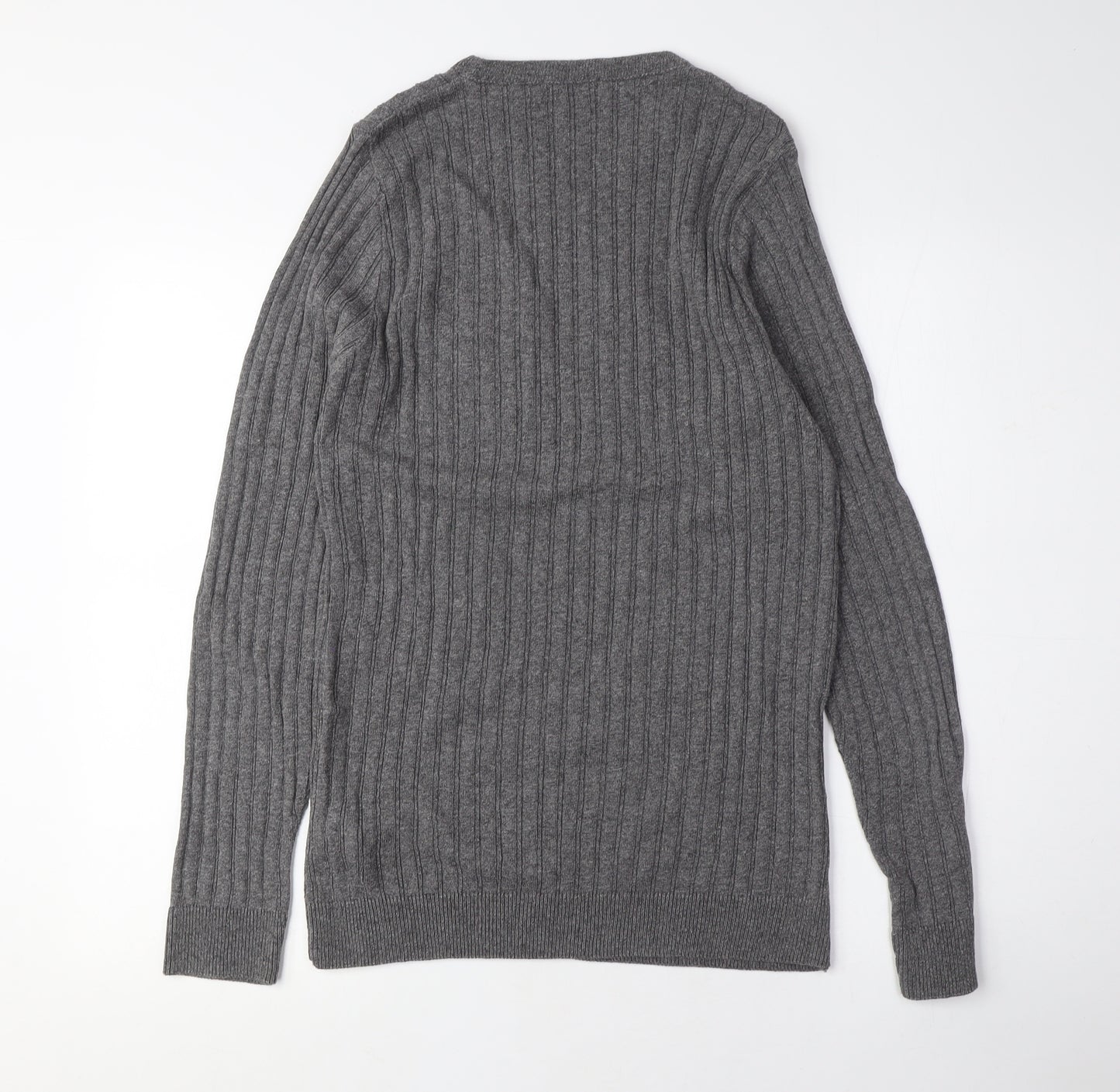 boohoo Grey Unisex Crew Neck Pullover Jumper Size M