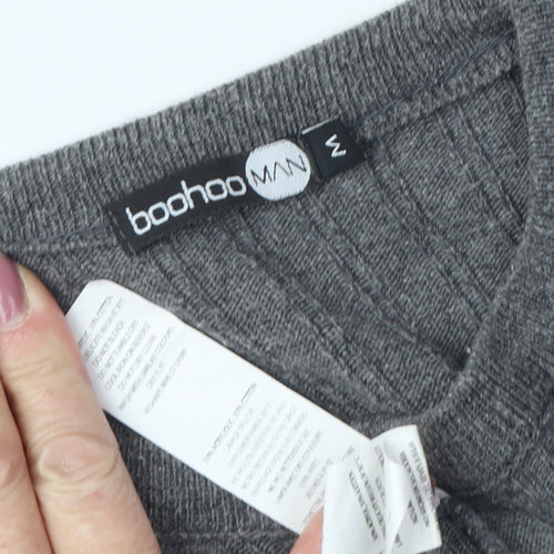 boohoo Grey Unisex Crew Neck Pullover Jumper Size M