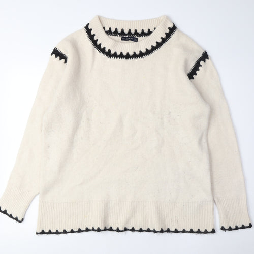 Zara Women's Ivory 2XS Pullover Jumper