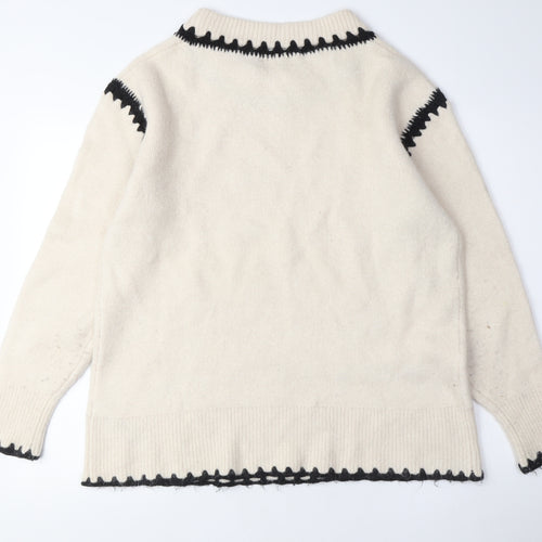 Zara Women's Ivory 2XS Pullover Jumper