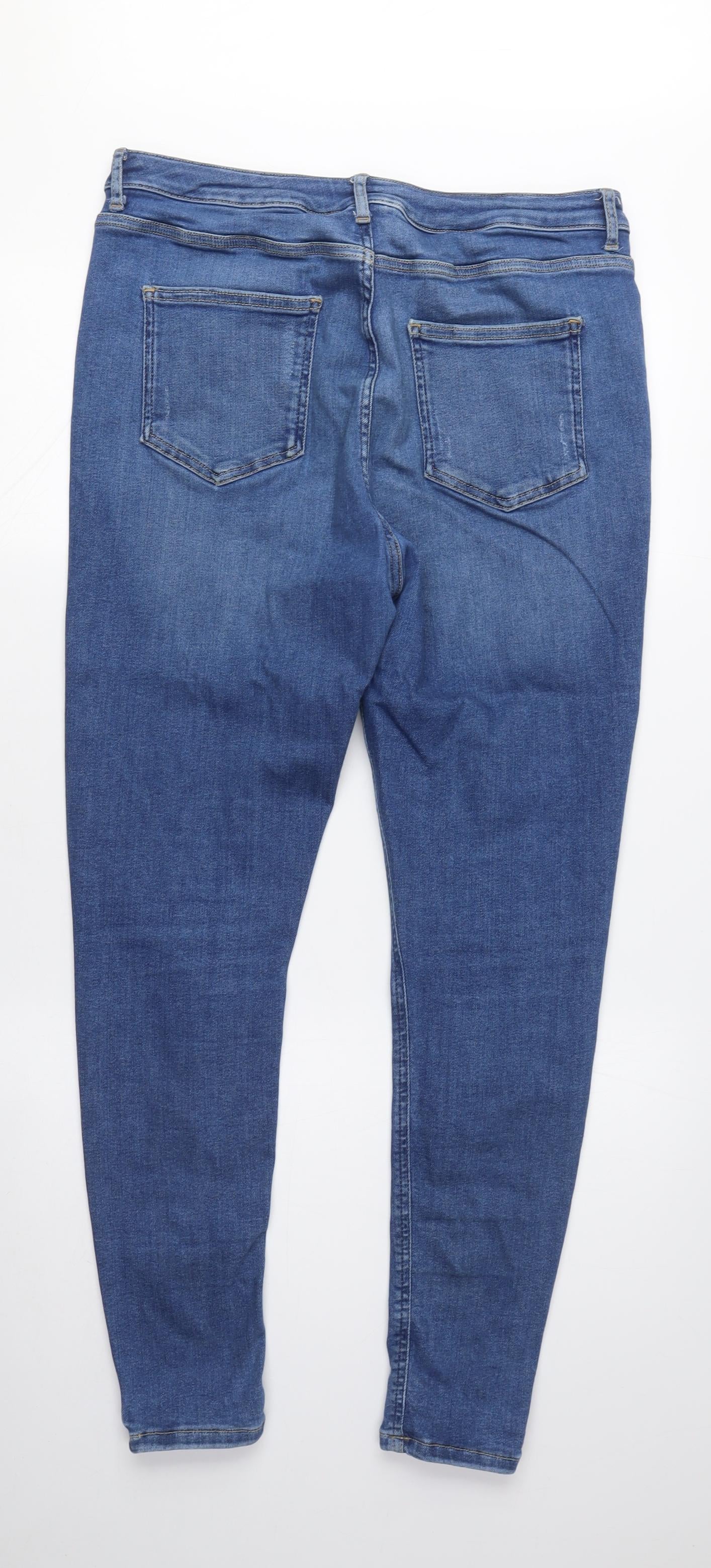 By Very Women's Blue Skinny Distressed Jeans Size 16