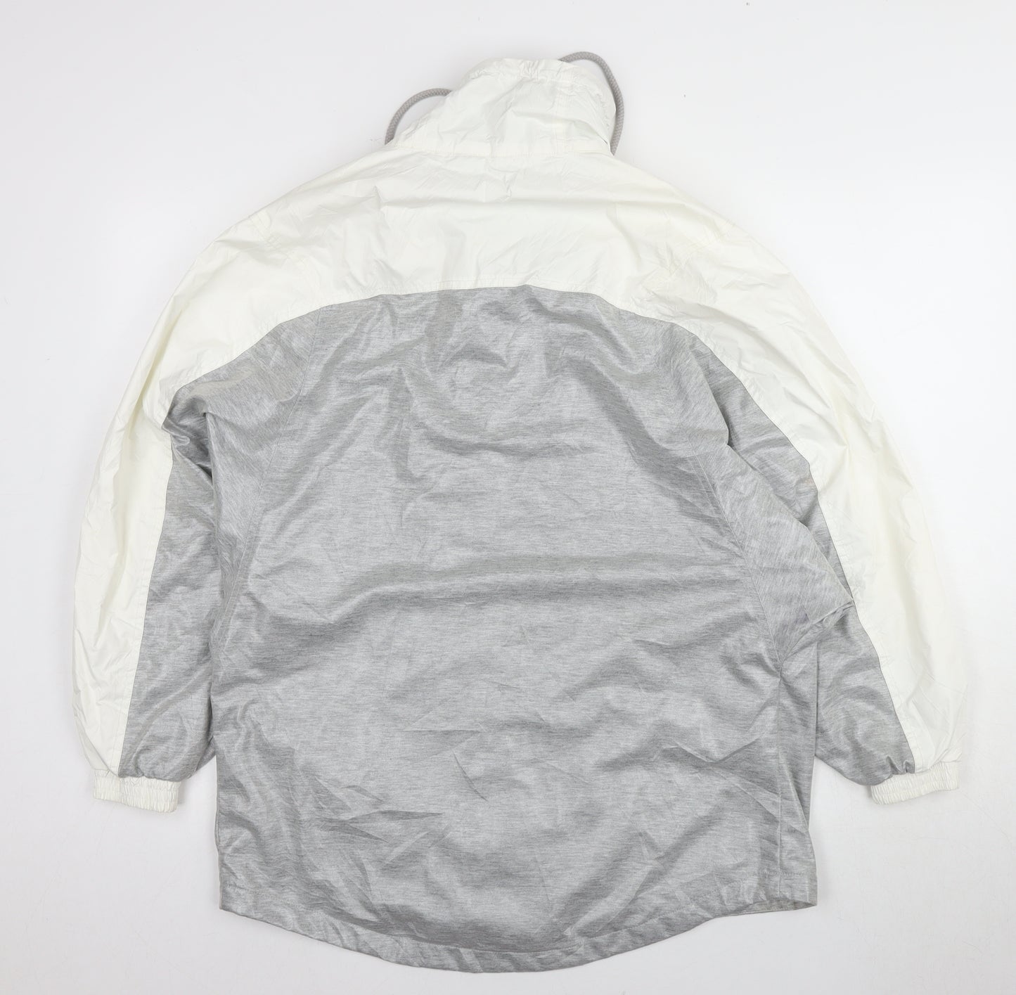 United Colors of Benetton Men's Grey White Windbreaker Jacket L
