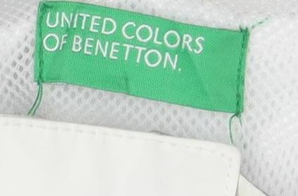 United Colors of Benetton Men's Grey White Windbreaker Jacket L