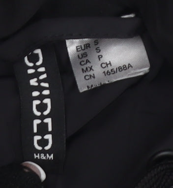 H&M Women's Black Hooded Puffer Jacket Size S