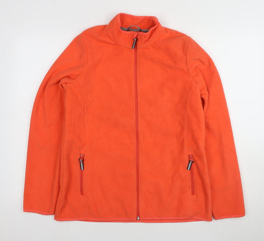 Crivit Women's Orange Fleece Jacket Size 12 Casual