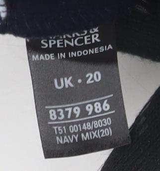 Marks and Spencer Women's Blue Fleece Jacket Size 20