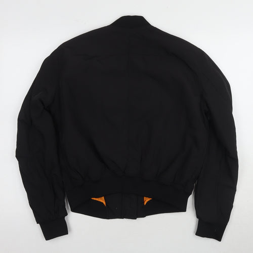 H&M Unisex Black Bomber Jacket Size 12 Polyester Zip