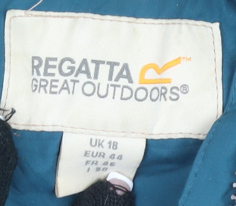 Regatta Women's Blue Long Hooded Parka Jacket Size 18