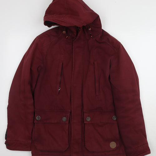 OPEN Unisex Red Parka Jacket M, Hooded, Casual