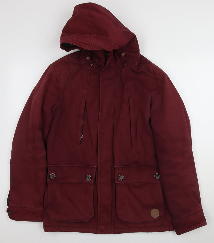 OPEN Unisex Red Parka Jacket M, Hooded, Casual