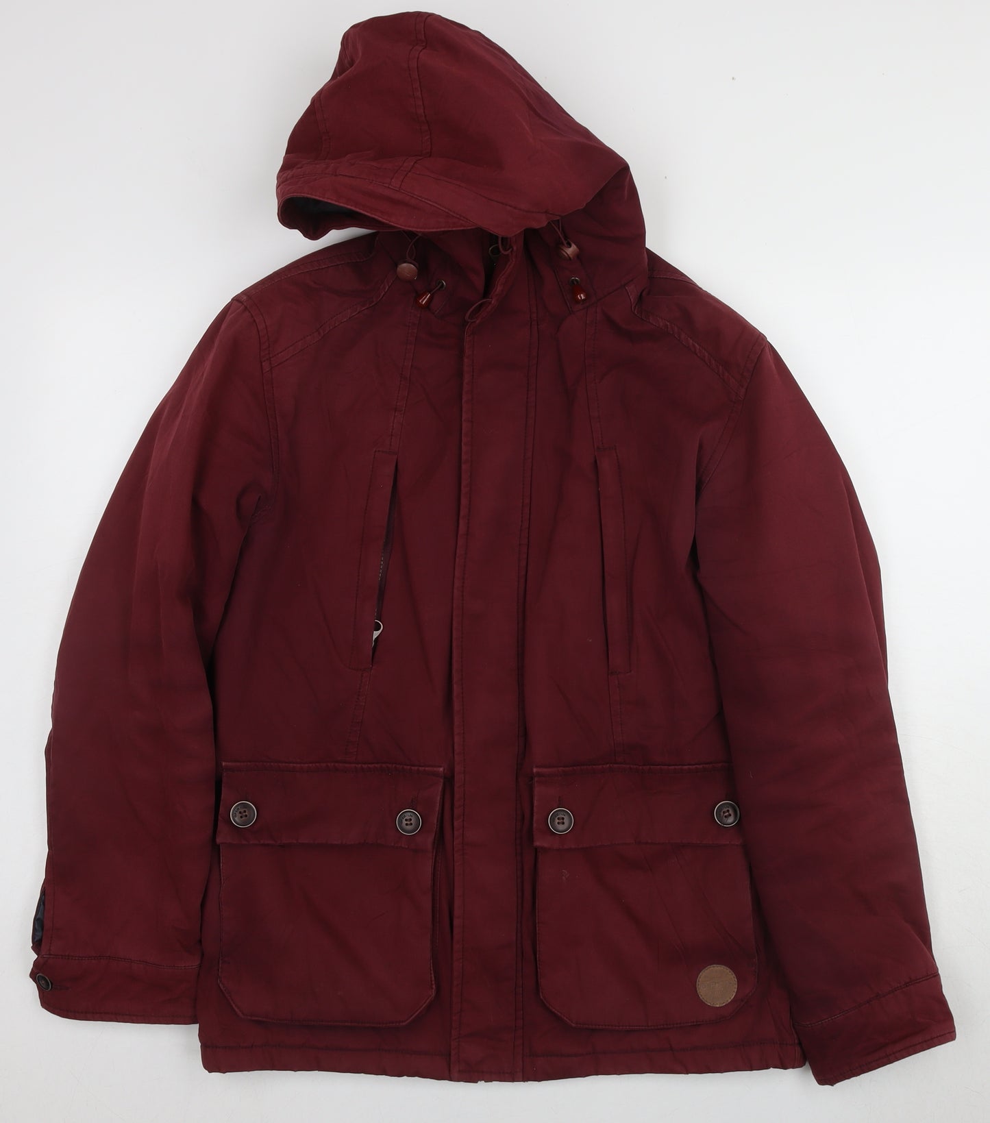 OPEN Unisex Red Parka Jacket M, Hooded, Casual