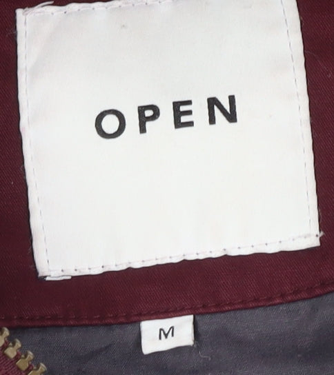 OPEN Unisex Red Parka Jacket M, Hooded, Casual