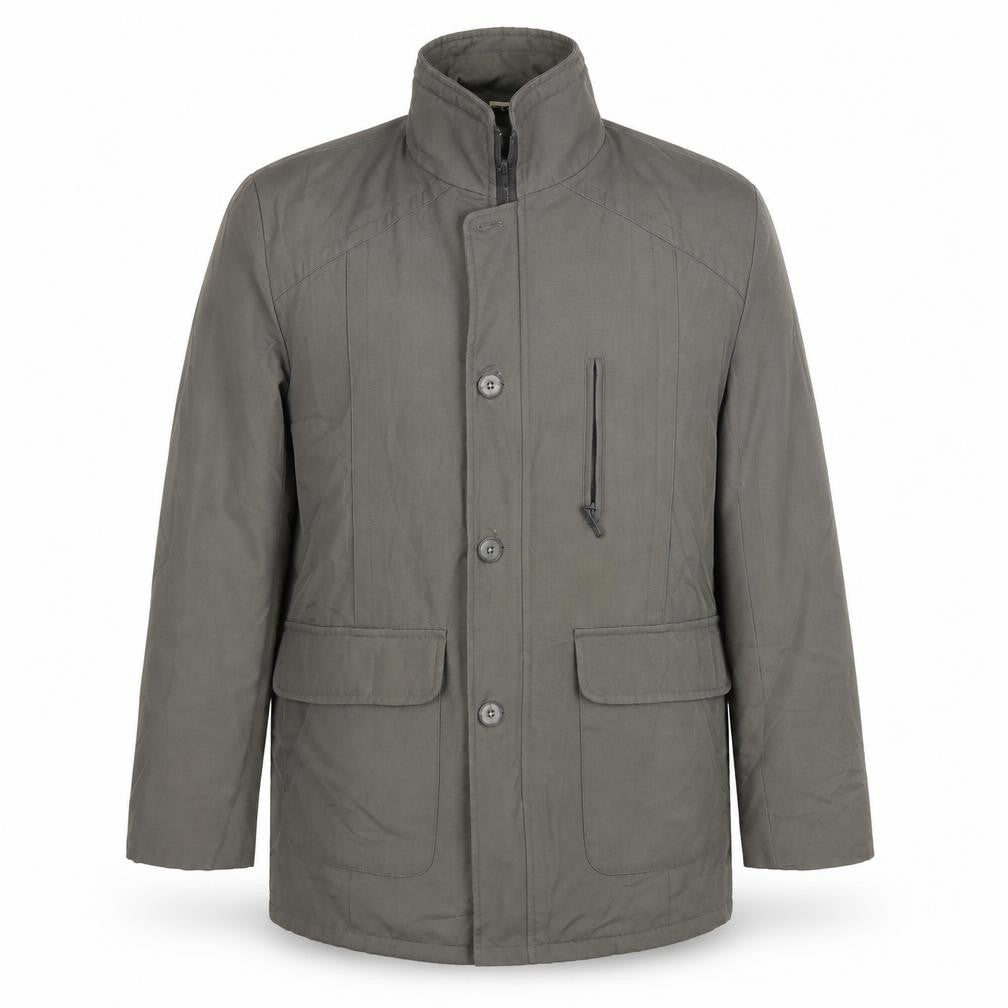 Front view of Aldon Men's Grey Mid-Length Jacket -, size 40, in