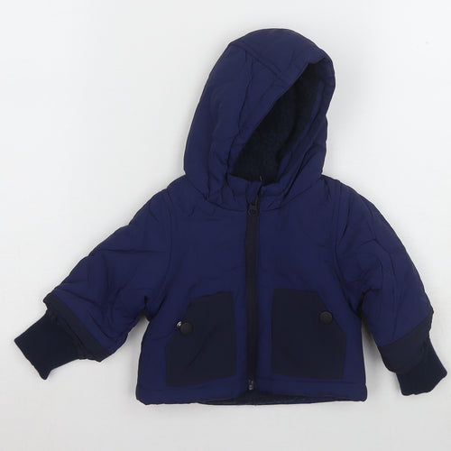 Marks and Spencer Unisex Blue 3-6M Puffer Jacket