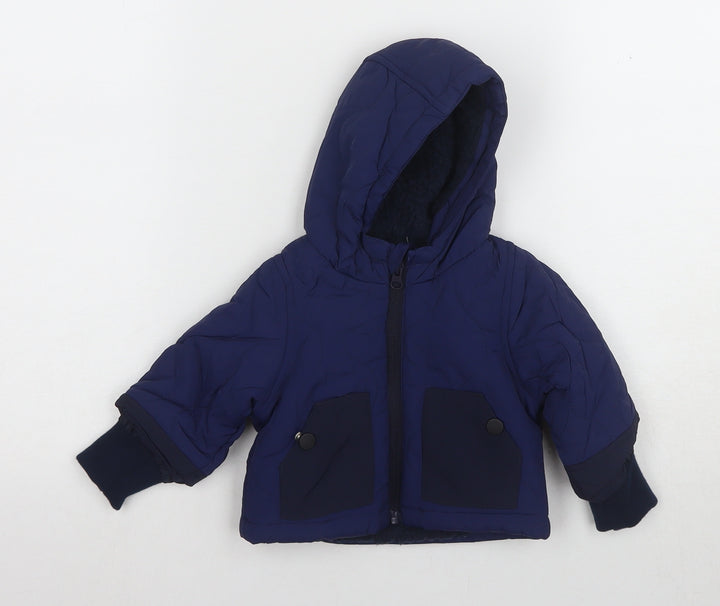 Marks and Spencer Unisex Blue 3-6M Puffer Jacket