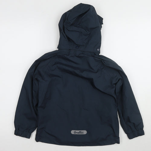Graffiti Boys Blue Rain Coat Hooded M Waterproof Jacket