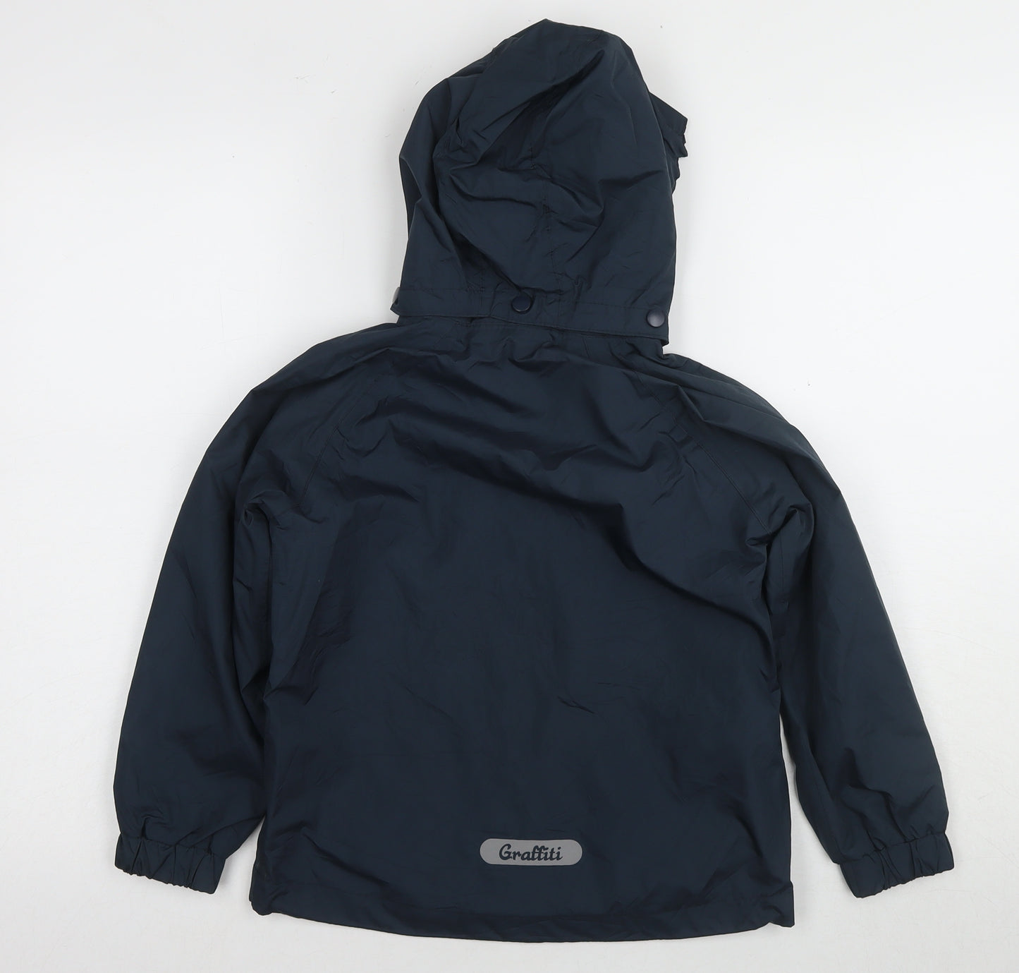 Graffiti Boys Blue Rain Coat Hooded M Waterproof Jacket
