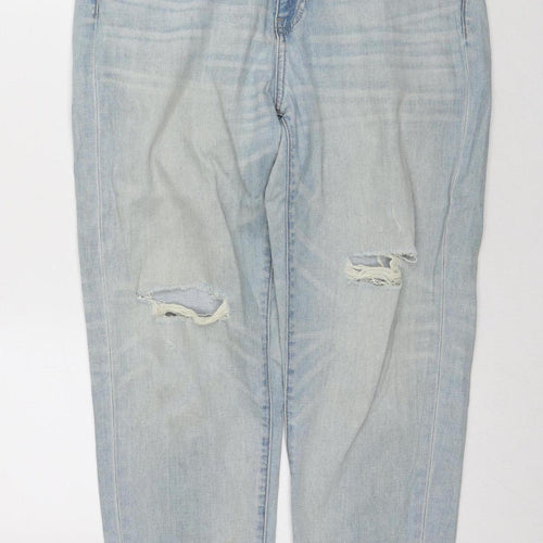 Uniqlo Women's Blue Distressed Jeans Size 10